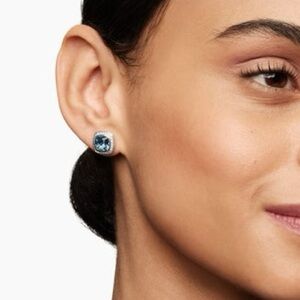 David Yurman Diamond Topaz Silver 925 Albion Stud Earrings 4.6 gr